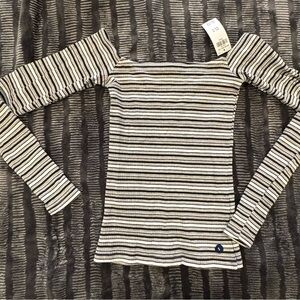 Hollister Black and White Striped Top